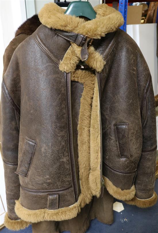 A U.S. Army leather and sheepskin flying jacket,
